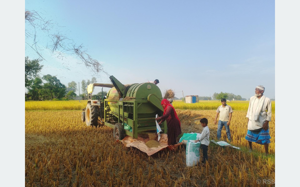 ‘थ्रेसर मेसिन’सञ्चालन गरेर गाउँमै स्वरोजगार